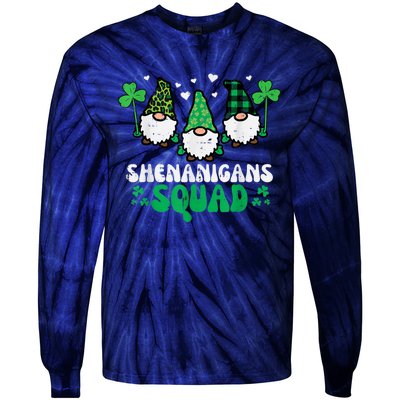 Happy St Patrick's Day Gnomes Shenanigans Squad   s Tie-Dye Long Sleeve Shirt