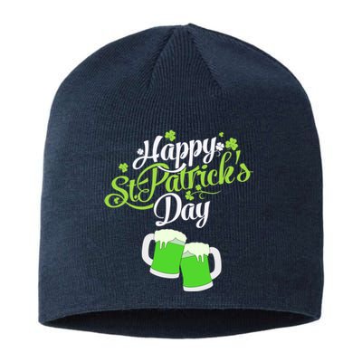 Happy St Patricks Day Green Beer Lucky Shamrock Sustainable Beanie