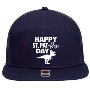 Happy St. Pat Rex Day Dino Funny St Patricks Day 7 Panel Mesh Trucker Snapback Hat