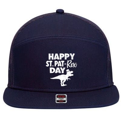 Happy St. Pat Rex Day Dino Funny St Patricks Day 7 Panel Mesh Trucker Snapback Hat