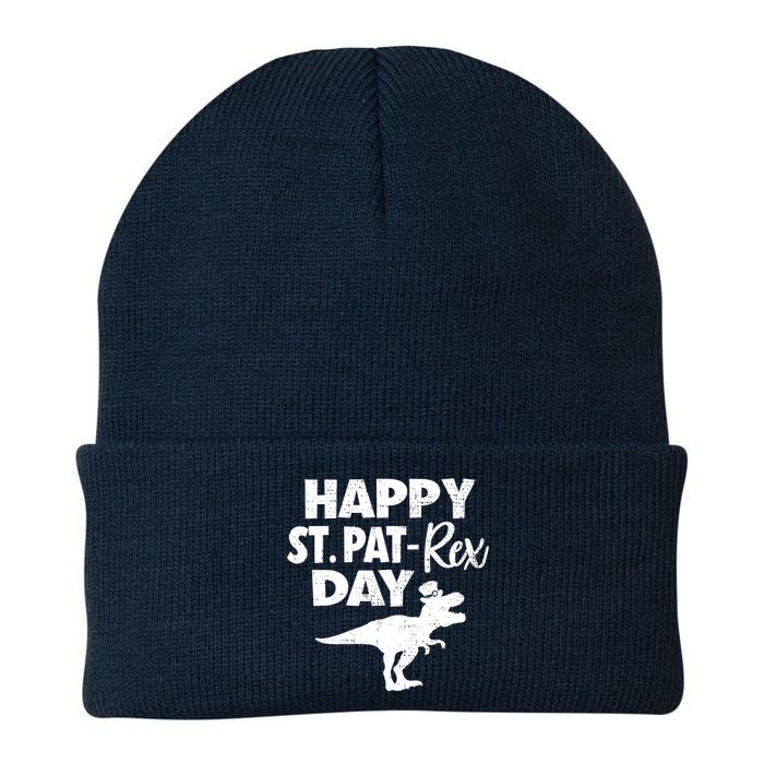 Happy St. Pat Rex Day Dino Funny St Patricks Day Knit Cap Winter Beanie