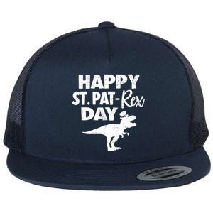 Happy St. Pat Rex Day Dino Funny St Patricks Day Flat Bill Trucker Hat