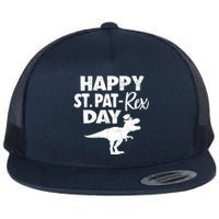 Happy St. Pat Rex Day Dino Funny St Patricks Day Flat Bill Trucker Hat