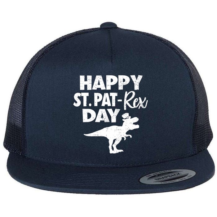 Happy St. Pat Rex Day Dino Funny St Patricks Day Flat Bill Trucker Hat