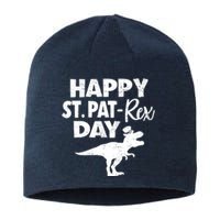 Happy St. Pat Rex Day Dino Funny St Patricks Day Sustainable Beanie