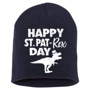 Happy St. Pat Rex Day Dino Funny St Patricks Day Short Acrylic Beanie