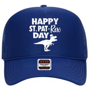 Happy St. Pat Rex Day Dino Funny St Patricks Day High Crown Mesh Back Trucker Hat