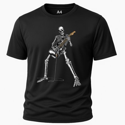 Halloween Skeleton Playing Guitar Rock And Roll Band Tees Performance Shirt
