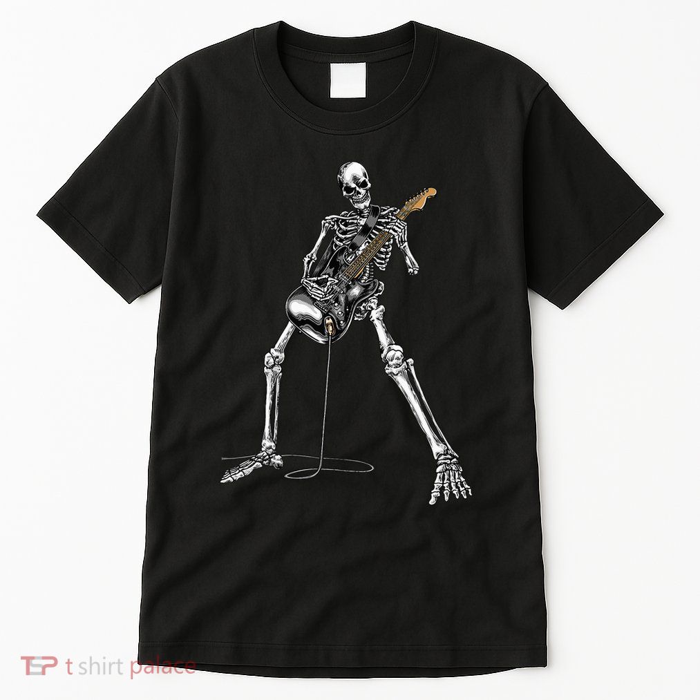 Halloween Skeleton Playing Guitar Rock And Roll Band Tees Tall T-Shirt