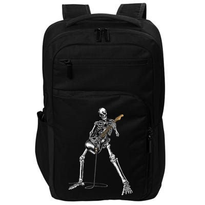 Halloween Skeleton Playing Guitar Rock And Roll Band Tees Impact Tech Backpack