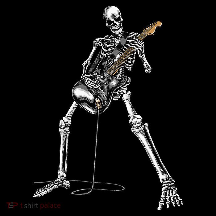Halloween Skeleton Playing Guitar Rock And Roll Band Tees Flatbill Hat