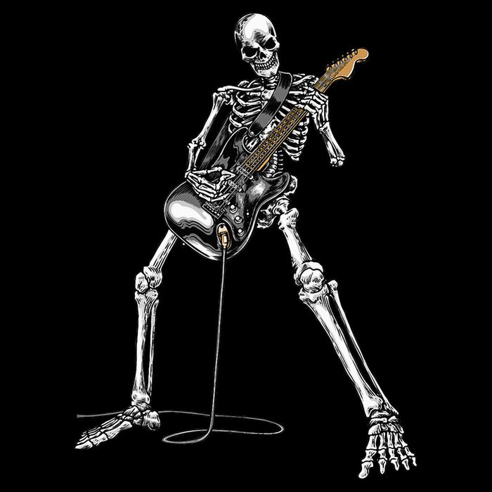 Halloween Skeleton Playing Guitar Rock And Roll Band Tees Bag
