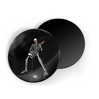 Halloween Skeleton Playing Guitar Rock And Roll Band Tees Magnet