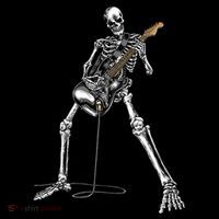 Halloween Skeleton Playing Guitar Rock And Roll Band Tees Tank Top