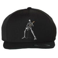 Halloween Skeleton Playing Guitar Rock And Roll Band Tees Wool Snapback Cap