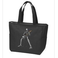 Halloween Skeleton Playing Guitar Rock And Roll Band Tees Zip Tote Bag