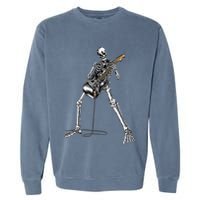 Halloween Skeleton Playing Guitar Rock And Roll Band Tees Garment-Dyed Sweatshirt