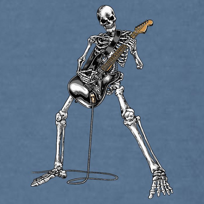 Halloween Skeleton Playing Guitar Rock And Roll Band Tees Garment-Dyed Sweatshirt