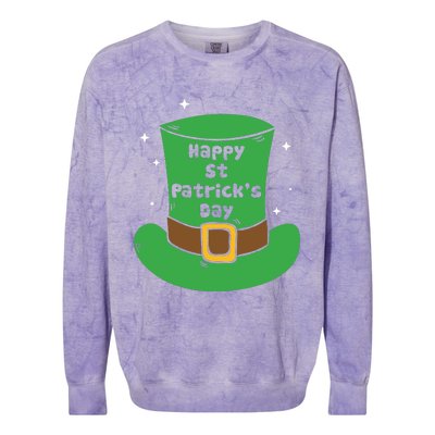 Happy St Patricks Day Green Hat Colorblast Crewneck Sweatshirt