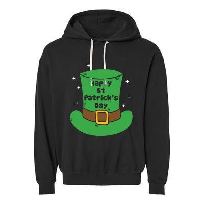 Happy St Patricks Day Green Hat Garment-Dyed Fleece Hoodie