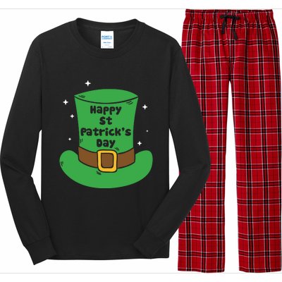 Happy St Patricks Day Green Hat Long Sleeve Pajama Set