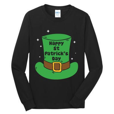 Happy St Patricks Day Green Hat Tall Long Sleeve T-Shirt