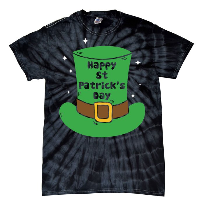 Happy St Patricks Day Green Hat Tie-Dye T-Shirt