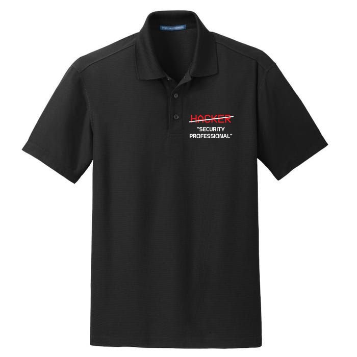 Hacker Security Professional Funny Programmer Gift Dry Zone Grid Polo