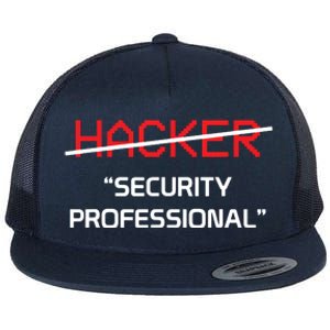 Hacker Security Professional Funny Programmer Gift Flat Bill Trucker Hat