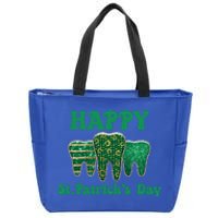 Happy St Patrick's Day Cute Tooth Dentist Meaningful Gift Zip Tote Bag