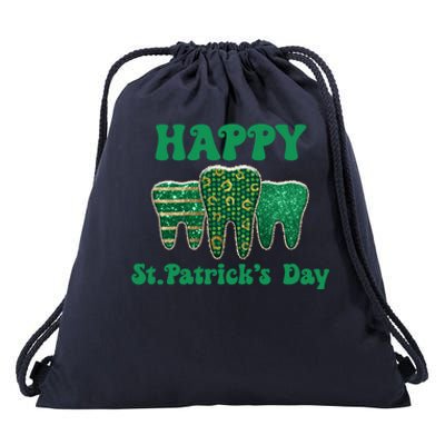 Happy St Patrick's Day Cute Tooth Dentist Meaningful Gift Drawstring Bag