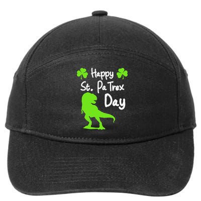 Happy St. Pa Trex Day Cute Trex Dino St. Patrick's 7-Panel Snapback Hat