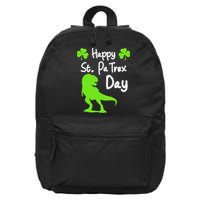 Happy St. Pa Trex Day Cute Trex Dino St. Patrick's 16 in Basic Backpack