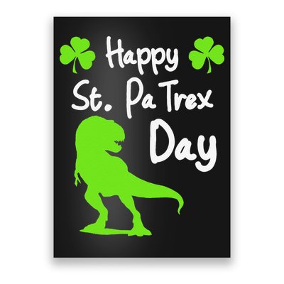 Happy St. Pa Trex Day Cute Trex Dino St. Patrick's Poster