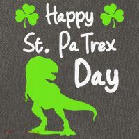 Happy St. Pa Trex Day Cute Trex Dino St. Patrick's Cotton Canvas Backpack