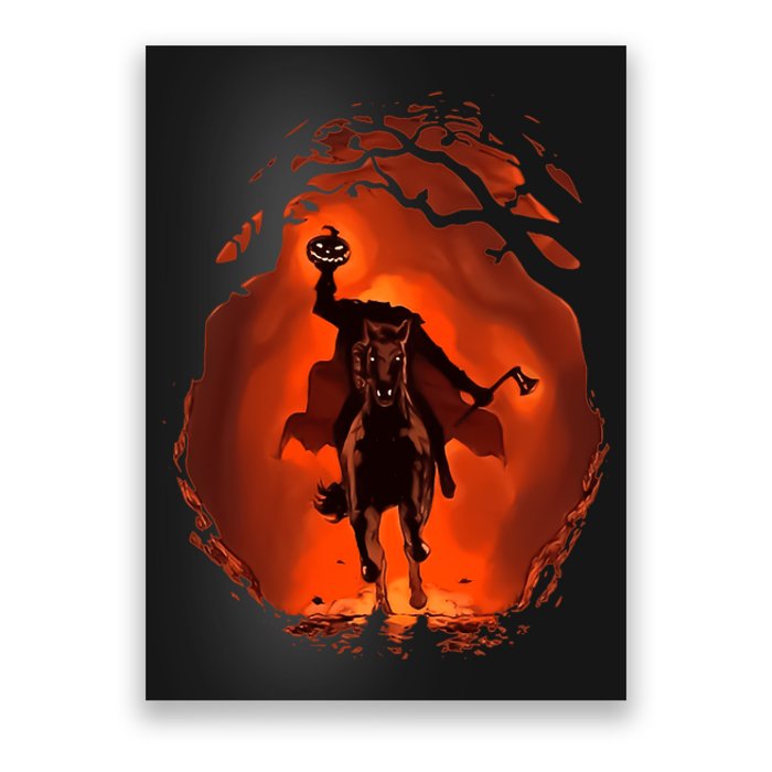 Halloween Scary Pumpkin Headless Horseman Poster