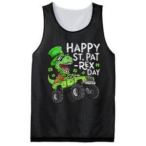 Happy St Patrex St Patricks Day Dinosaur Monster Truck Mesh Reversible Basketball Jersey Tank