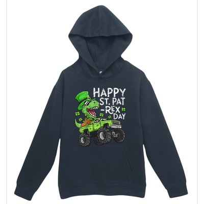 Happy St Patrex St Patricks Day Dinosaur Monster Truck Urban Pullover Hoodie