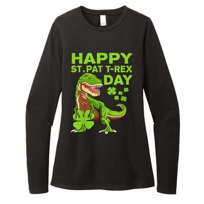 Happy St Pat Trex Day Dino St Patricks Day Gift Womens CVC Long Sleeve Shirt