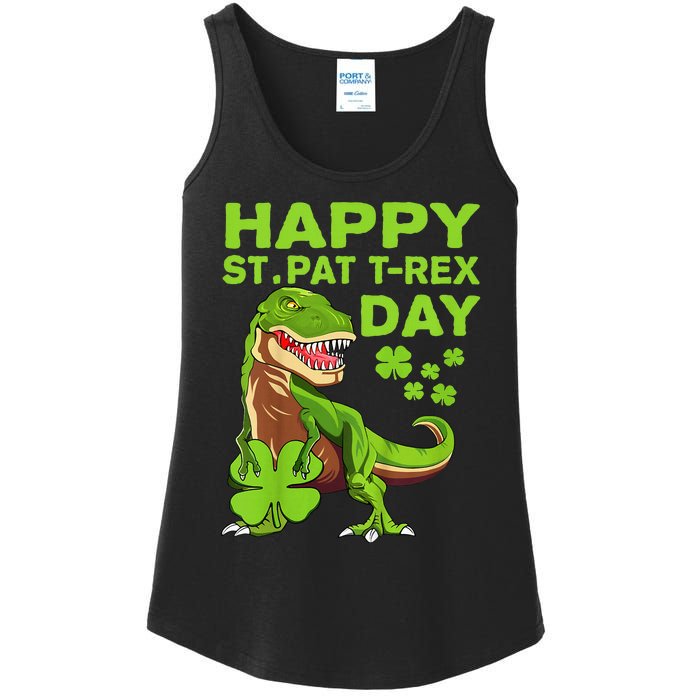 Happy St Pat Trex Day Dino St Patricks Day Gift Ladies Essential Tank