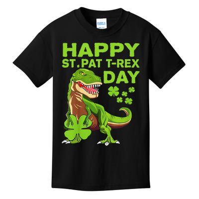 Happy St Pat Trex Day Dino St Patricks Day Gift Kids T-Shirt