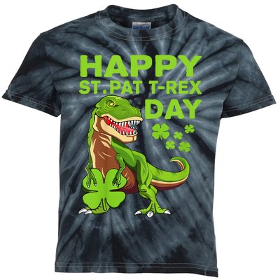 Happy St Pat Trex Day Dino St Patricks Day Gift Kids Tie-Dye T-Shirt