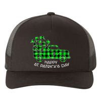 Happy St Patricks Day Vintage Truck Buffalo Plaid Shamrock Yupoong Adult 5-Panel Trucker Hat