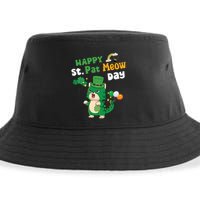 Happy St Pat Meow Day Lucky Shamrock Cat Funny Cats Lovers Gift Sustainable Bucket Hat