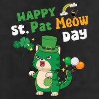 Happy St Pat Meow Day Lucky Shamrock Cat Funny Cats Lovers Gift Adult Drive Performance Visor
