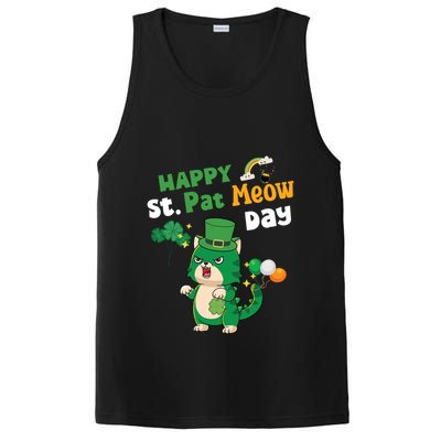 Happy St Pat Meow Day Lucky Shamrock Cat Funny Cats Lovers Gift PosiCharge Competitor Tank