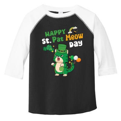 Happy St Pat Meow Day Lucky Shamrock Cat Funny Cats Lovers Gift Toddler Fine Jersey T-Shirt