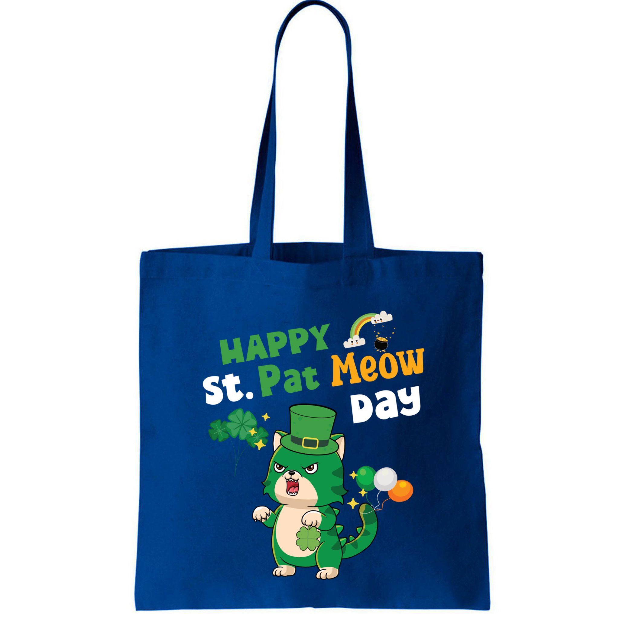 Happy St Pat Meow Day Lucky Shamrock Cat Funny Cats Lovers Gift Bag