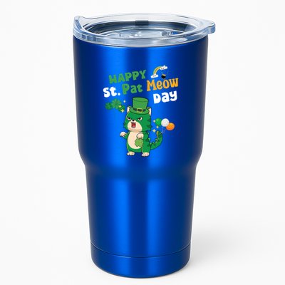 Happy St Pat Meow Day Lucky Shamrock Cat Funny Cats Lovers Gift Tumbler