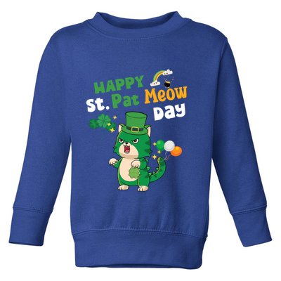Happy St Pat Meow Day Lucky Shamrock Cat Funny Cats Lovers Gift Toddler Sweatshirt